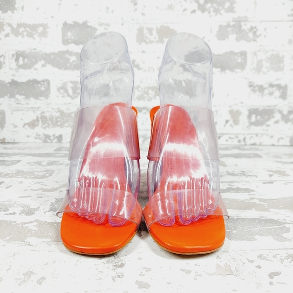 NEW Schutz Victorie High Block Clear Block Heel Dress Sandals C870 - Picture 3 of 14